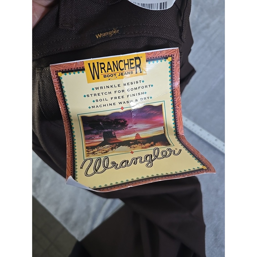 Wrangler Wrancher Dress Jeans Mens 38X34 Brown Western Cowboy Cabincore‎ Casual - Picture 5 of 8